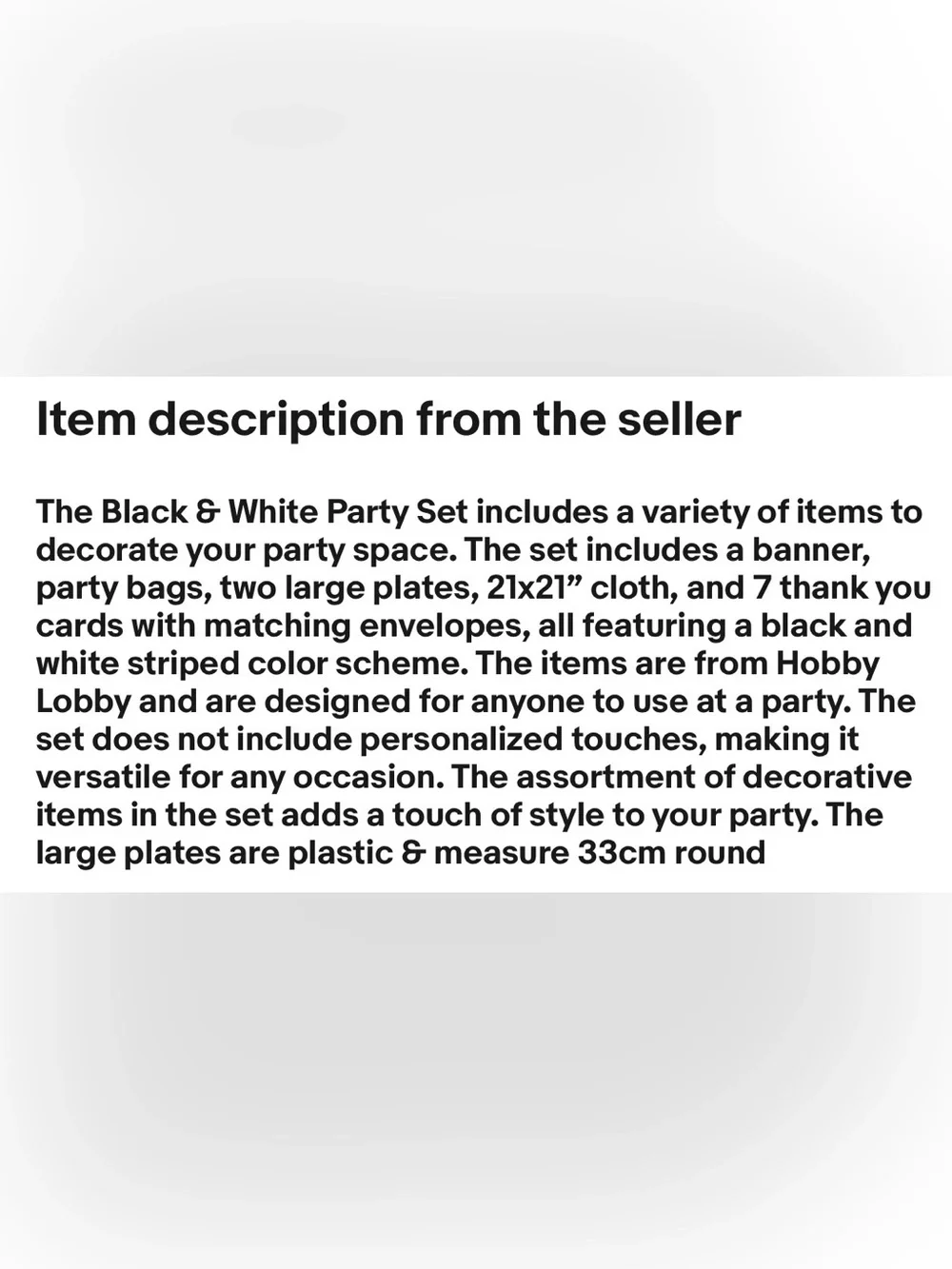 Black and White Striped Party Tableware Set - Classic Stripes